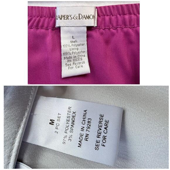 Draper's & Damon's White Satin Blazer and Pink Maxi Skirt Two Piece Set - Picture 7 of 14